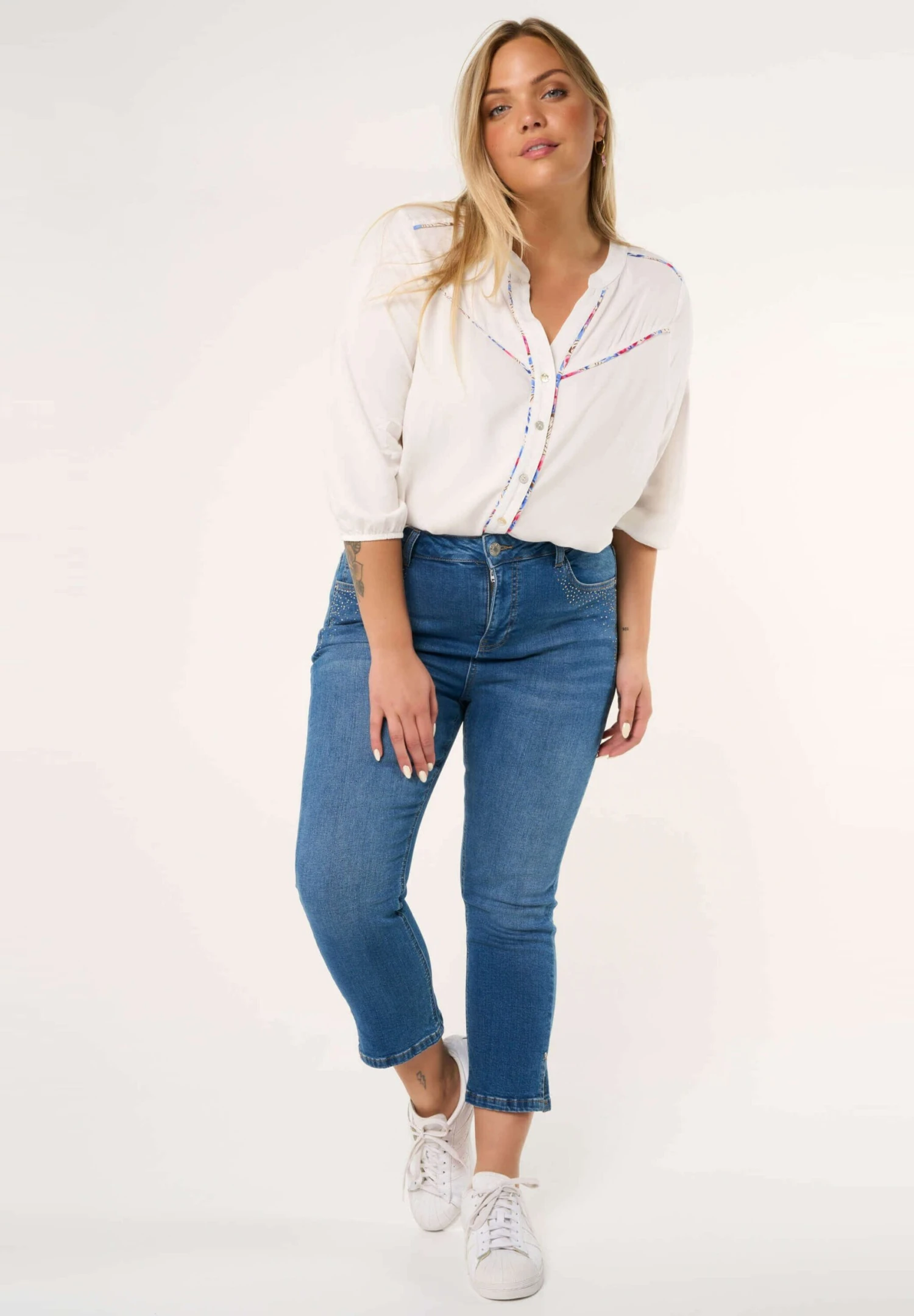 Capri Met Steentjes - Jean Slim - Blue 2 Capri Met Steentjes - Jean Slim - Blue – Image 2