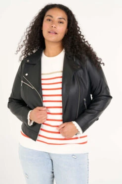 Veste Style Motard En Similicuir