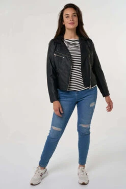 Veste En Similicuir 11 Veste En Similicuir -Ms Mode A45049012 12