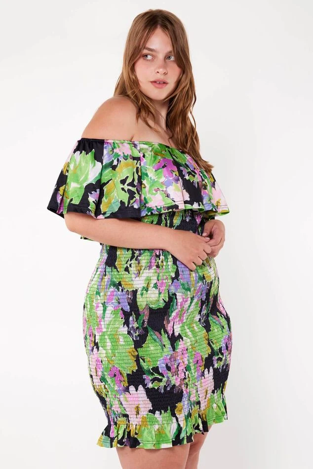 Robe à Imprimé Et à épaules Dénudées 6 Robe à Imprimé Et à épaules Dénudées – Image 6