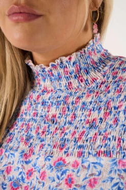 Chemisier à Détails Smockés -Ms Mode E26302510 11