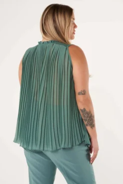 Chemisier Sans Manches Avec Détails Plissés 10 Chemisier Sans Manches Avec Détails Plissés -Ms Mode K30026071 10