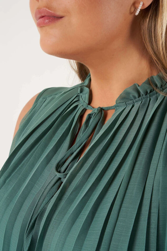 Chemisier Sans Manches Avec Détails Plissés 5 Chemisier Sans Manches Avec Détails Plissés – Image 5