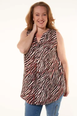 Chemisier Sans Manches à Imprimé Zébré 13 Chemisier Sans Manches à Imprimé Zébré -Ms Mode K35025509 14