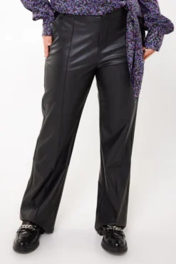 Pantalon Droit En Similicuir -Ms Mode M11130012 13