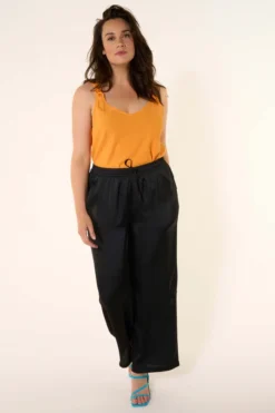 Pantalon Avec Aspect Satiné -Ms Mode M11203012 12