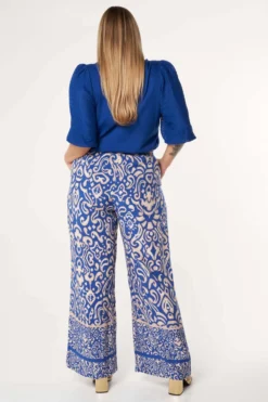 Pantalon Large à Imprimé Cachemire -Ms Mode M11267505 10