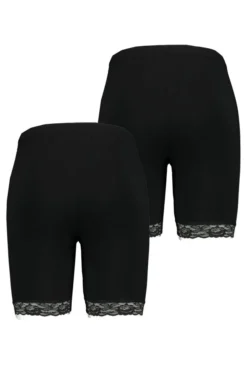 Lot De 2 leggings Courts Avec Dentelle -Ms Mode M39036012 5