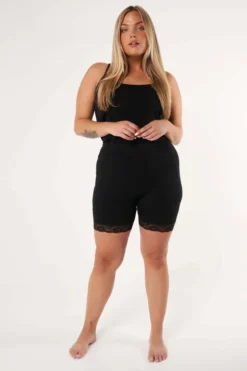 Lot De 2 leggings Courts Avec Dentelle