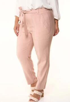 Met Strik Ceintuur - Pantalon Classique - Pink