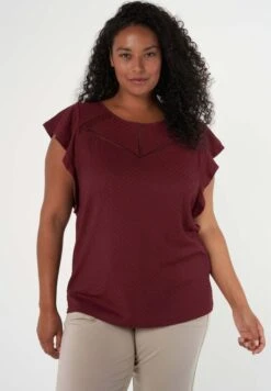 Met Korte Mouwen - Blouse - Wine Red