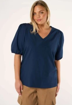 Met Pofmouwen - Blouse - Navy Blue